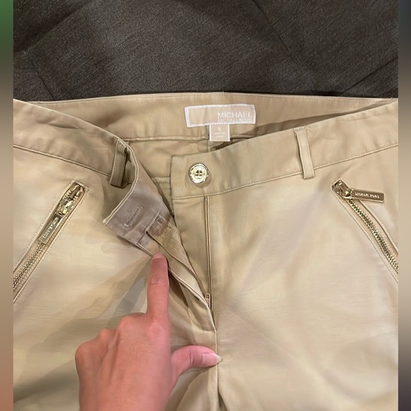 NWOT Michael Michael Kors Khaki Straight Leg Pants - Picture 3 of 9